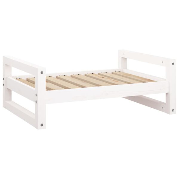 vidaXL Cama para c&atilde;es 75,5x55,5x28 cm madeira de pinho maci&ccedil;a branco