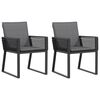 vidaXL Cadeiras de jardim com almofad&otilde;es 2 pcs vime PE preto