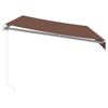 vidaXL Toldo retr&aacute;til manual 350x250 cm castanho