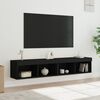 vidaXL M&oacute;veis de TV com luzes LED 2 pcs 80x30x30 cm preto
