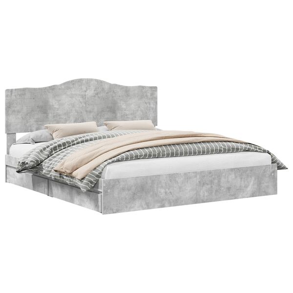 vidaXL Cama com Armazenamento Cinzento 180 x 200 cm Madeira processada