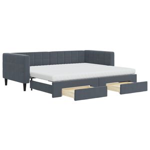 vidaXL Sof&aacute;-cama c/ gavet&atilde;o e gavetas 90x200 cm veludo cinzento-escuro