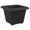 vidaXL Vaso Quadrado para Flores 24 pcs Preto 28,5 x 28,5 x 22 cm