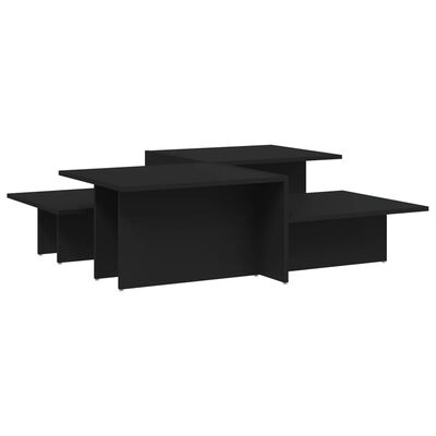 vidaXL Mesas de centro 2 pcs derivados de madeira preto