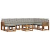 vidaXL Conjunto de Sof&aacute;s para Exterior 9 pcs Cinza Natural e Claro