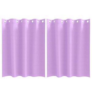vidaXL Cortinas Blackout com Argolas 2 pcs Roxo 140 x 140 cm Poli&eacute;ster