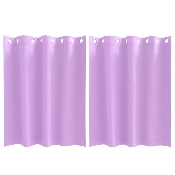 vidaXL Cortinas Blackout com Argolas 2 pcs Roxo 140 x 140 cm Poli&eacute;ster