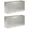 vidaXL Vaso de Jardim 2 unid. Prateado 100 x 30 x 49 cm A&ccedil;o inoxid&aacute;vel