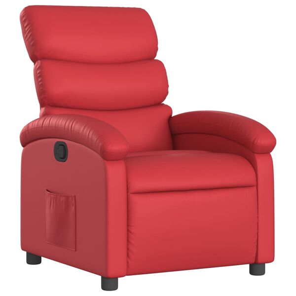 vidaXL Poltrona reclin&aacute;vel couro artificial vermelho