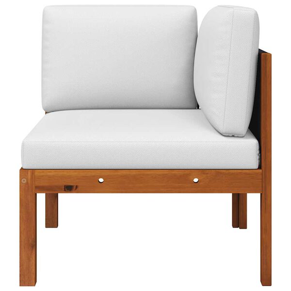 vidaXL vidaXL Sof&aacute; de canto de jardim com almofadas em madeira de ac&aacute;cia e corda