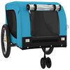 vidaXL Reboque de bicicleta p/ animais tecido oxford/ferro azul/preto