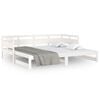 vidaXL Estrutura sof&aacute;-cama de puxar pinho maci&ccedil;o branco 2x(90x190) cm