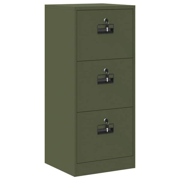 vidaXL Arm&aacute;rio de Arquivo com gaveta Verde Oliva 44 x 50 x 106.5 cm