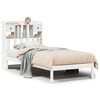 vidaXL Cama com estante sem colch&atilde;o 90x190 cm pinho maci&ccedil;o branco