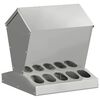 vidaXL Comedouro para galinha Prateado 40 x 40 x 45 cm A&ccedil;o Galvanizado