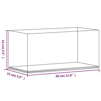 vidaXL Caixa de exposição 30x15x14 cm acrílico transparente