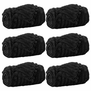 vidaXL Cobertores de Sof&aacute; 6 unid. Preto 200 x 150 cm 4.75 kg L&atilde;
