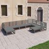 vidaXL 9 pcs conjunto lounge de jardim pinho s&oacute;lido cinzento