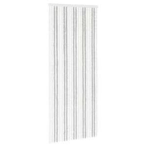 vidaXL Cortina de Insetos Chenille Cinza Claro e Branco 90 x 220 cm