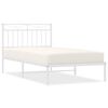 vidaXL Estrutura de cama com cabeceira 100x190 cm metal branco