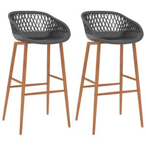 vidaXL Cadeiras de bar 2 pcs cinzento