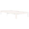 vidaXL Estrutura de cama 90x200 cm pinho maci&ccedil;o branco