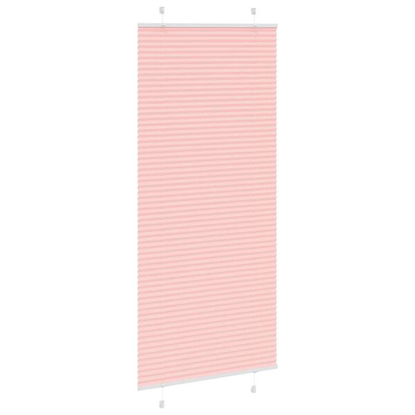 vidaXL Rosa Plissada Cega 90x200 cm Largura Tecido 89,4 cm Poli&eacute;ster