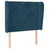 vidaXL Cabeceira cama c/ abas veludo 103x23x118/128 cm azul-escuro