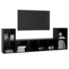 vidaXL 3 pcs conjunto de m&oacute;veis de TV contraplacado preto