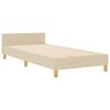 vidaXL Estrutura da Cama com cabeceira Creme 90 x 200 cm tecido