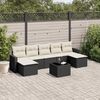 vidaXL 8 pcs conjunto sof&aacute;s de jardim com almofad&otilde;es vime PE preto