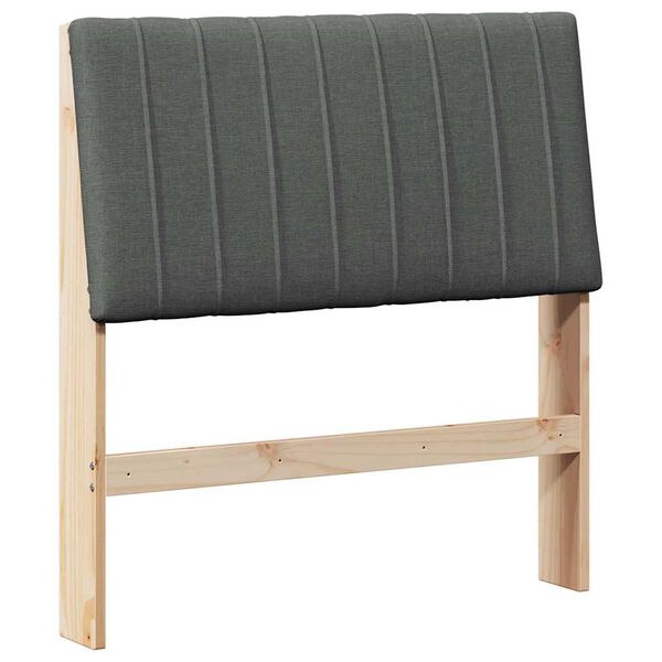 vidaXL Cabeceira estofada Cinza Escuro 90 cm