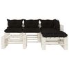 vidaXL 6 pcs conjunto lounge de jardim em paletes c/ almofad&otilde;es preto