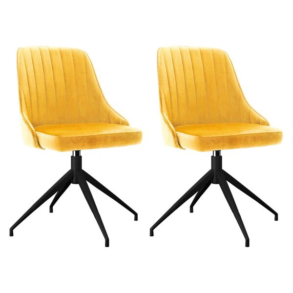 vidaXL Cadeiras de jantar 2 pcs veludo amarelo