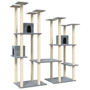 vidaXL &Aacute;rvore p/ gatos c/ postes arranhadores sisal 174 cm cinza-claro