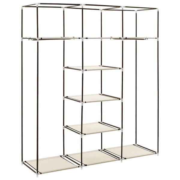 vidaXL Roupeiro c/ compartimentos e var&otilde;es 150x45x175 cm tecido creme