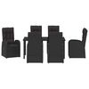vidaXL Conjunto de Jantar para Jardim com almofada 7 pcs Preto vime PE