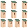 vidaXL Casas para p&aacute;ssaros 10 pcs 12x12x22 cm madeira de abeto maci&ccedil;a