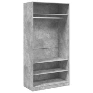 vidaXL Roupeiro 100x50x200 cm contraplacado cinzento cimento