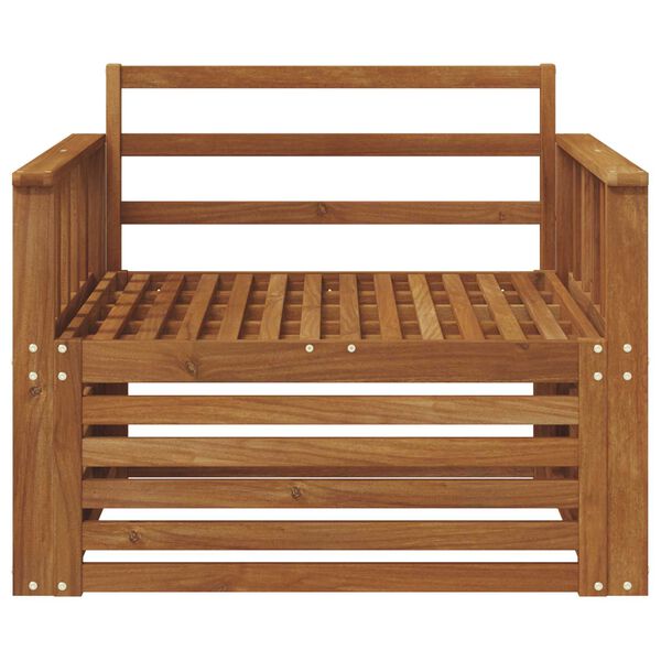 vidaXL 2 Pe&ccedil;a Sof&aacute; com Bra&ccedil;os Madeira S&oacute;lida de Ac&aacute;cia Natural