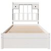 vidaXL Cama com estante sem colch&atilde;o 90x200 cm pinho maci&ccedil;o branco