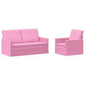 vidaXL Conjunto de Sof&aacute;s 2 pcs Rosa Tecido