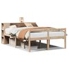 vidaXL Cama com estante sem colch&atilde;o 135x190 cm pinho maci&ccedil;o