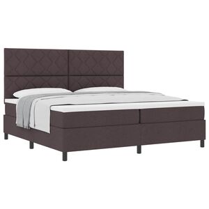 vidaXL Cama Box com colch&atilde;o Marrom Escuro 200 x 200 cm tecido
