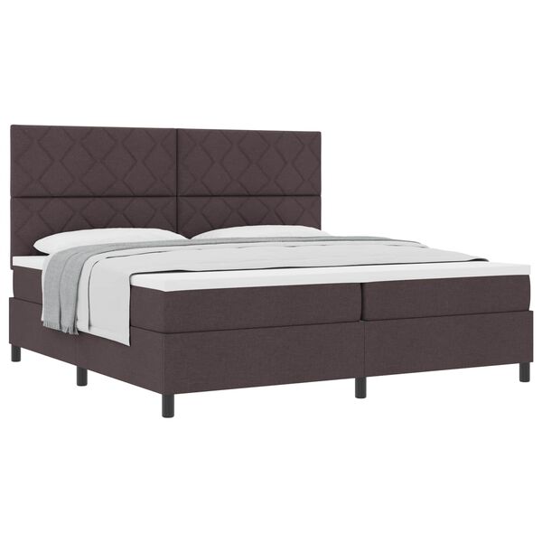 vidaXL Cama Box com colch&atilde;o Marrom Escuro 200 x 200 cm tecido