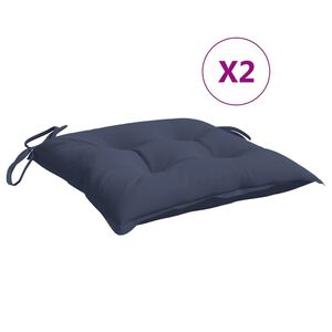 vidaXL Almofad&otilde;es cadeira 2 pcs 40x40x7 cm tecido oxford azul-marinho