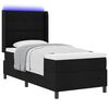 vidaXL Cama Box Spring LED com colch&atilde;o Preto 80 x 200 cm tecido