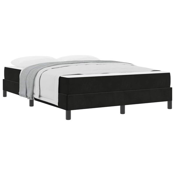 vidaXL Cama Box com colch&atilde;o Preto 160 x 220 cm tecido