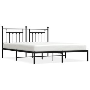 vidaXL Estrutura de cama com cabeceira 160x200 cm metal preto