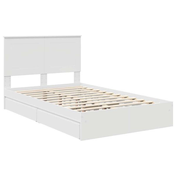 vidaXL Cama com Armazenamento Branco 120 x 190 cm Madeira processada